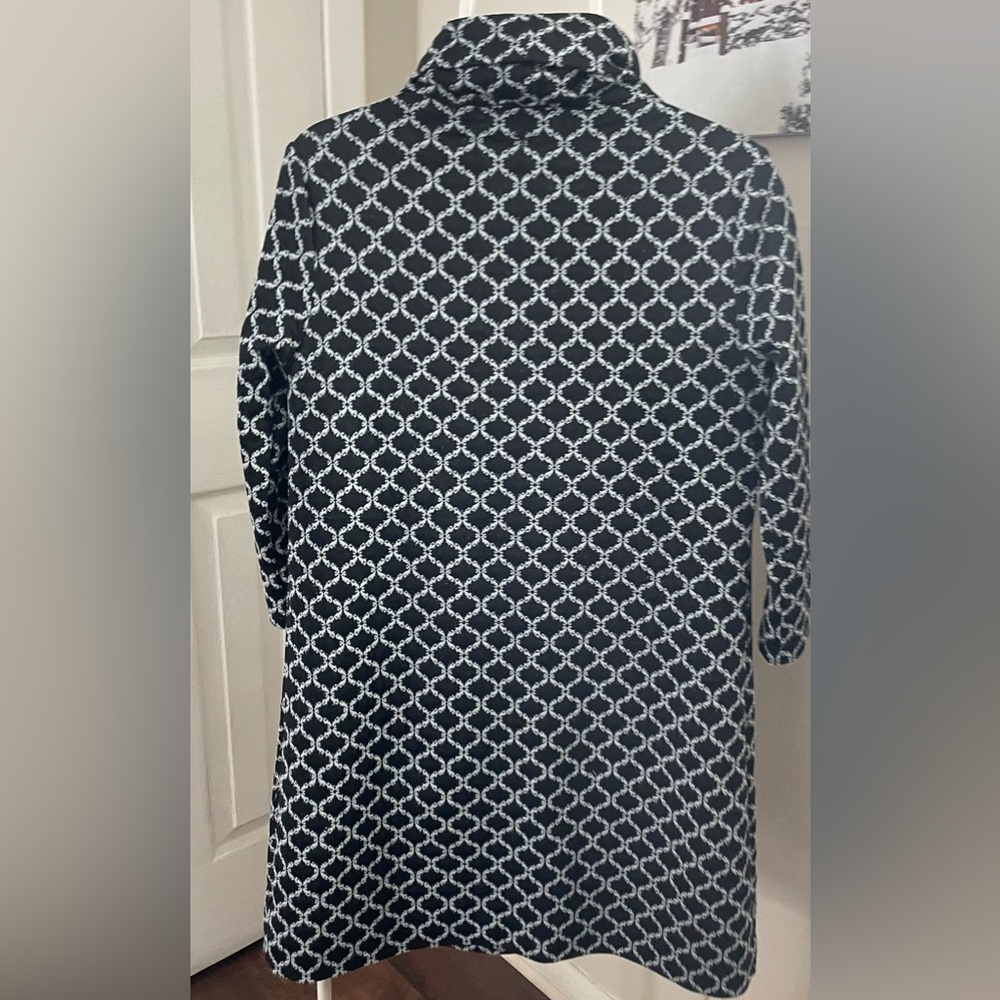 Tyler Boe Womens  Black White Geometric Kim Cowl Neck Pockets Dress Size Sm - Picture 5 of 5